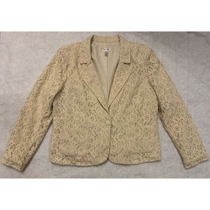 Dressbarn Womens Blazer Jacket Sz XL Tan Floral